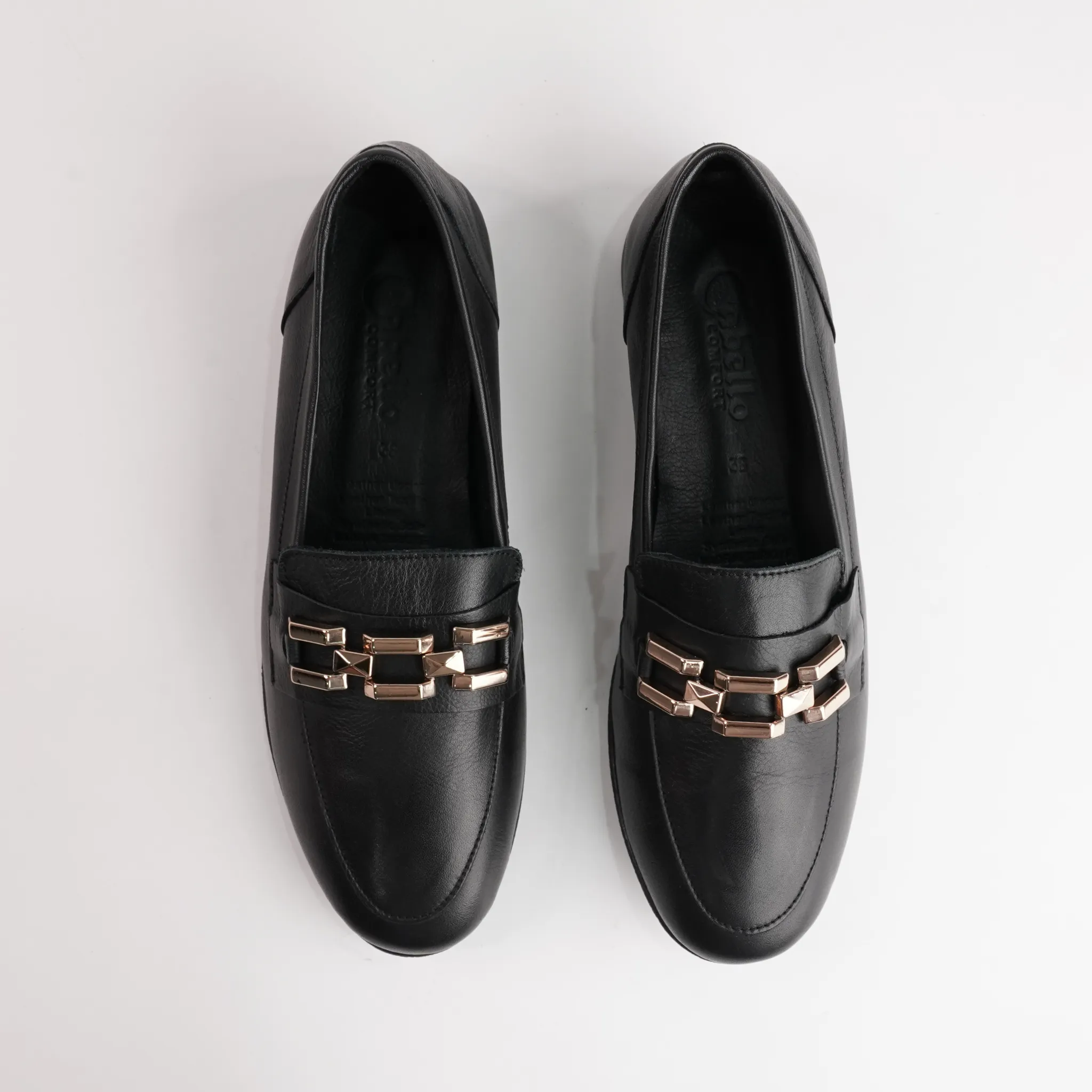 Gyor Black Leather Loafers