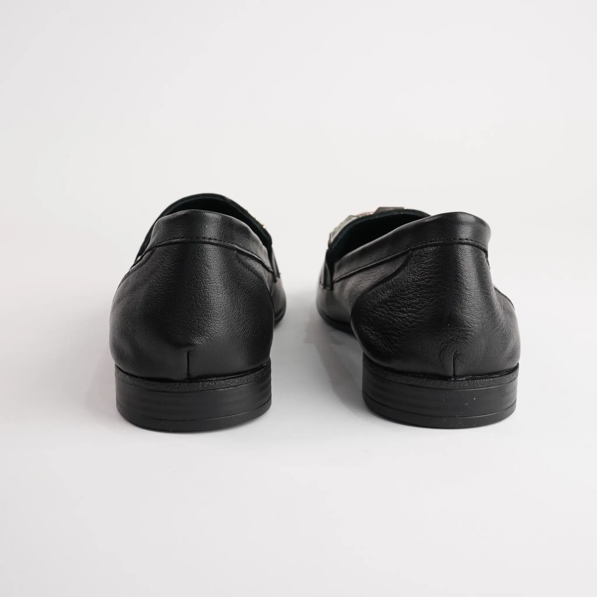 Gyor Black Leather Loafers