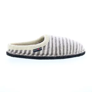 Haflinger Cathy 312013-46H Womens Beige Canvas Slip On Clogs Slippers Shoes