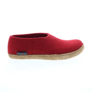 Haflinger Emils Slipper 221002-211H Womens Red Canvas Clogs Slippers Shoes