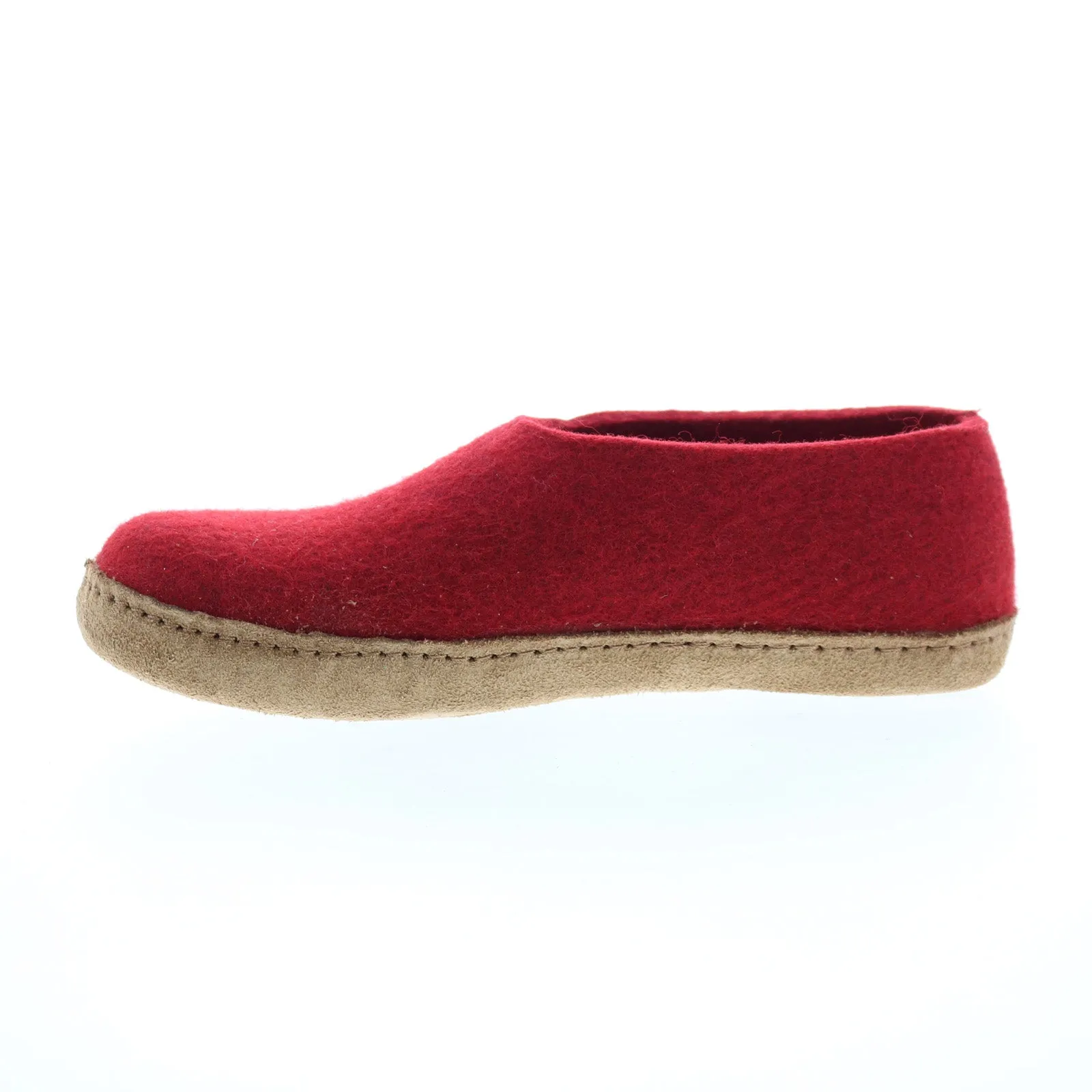 Haflinger Emils Slipper 221002-211H Womens Red Canvas Clogs Slippers Shoes