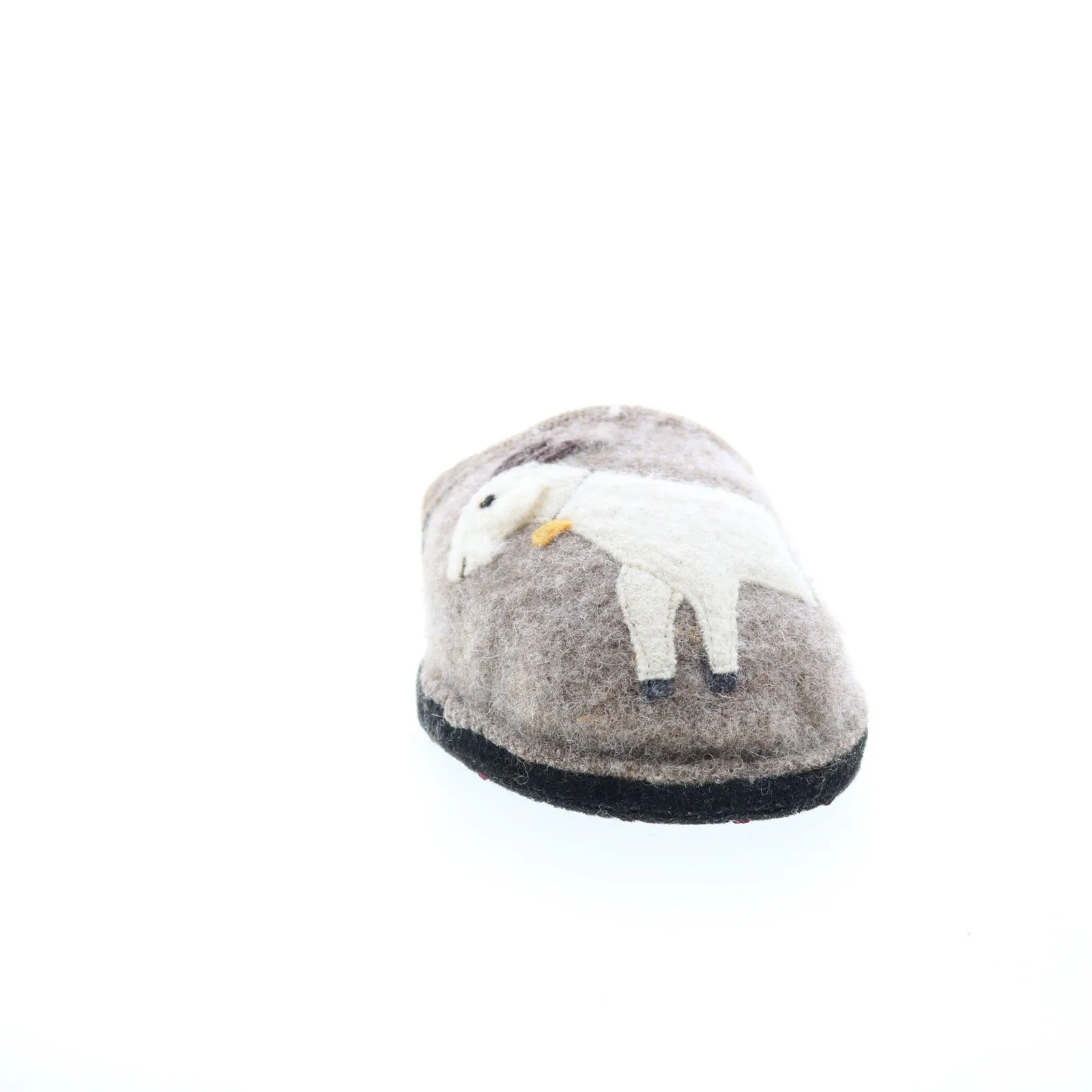 Haflinger Goat 313099-46H Womens Brown Canvas Slip On Clogs Slippers Shoes