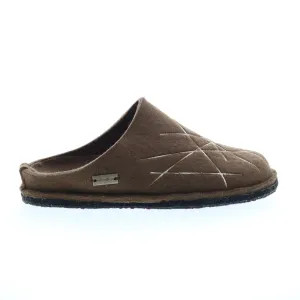 Haflinger Mikado 314037-62H Womens Brown Canvas Slip On Clogs Slippers Shoes