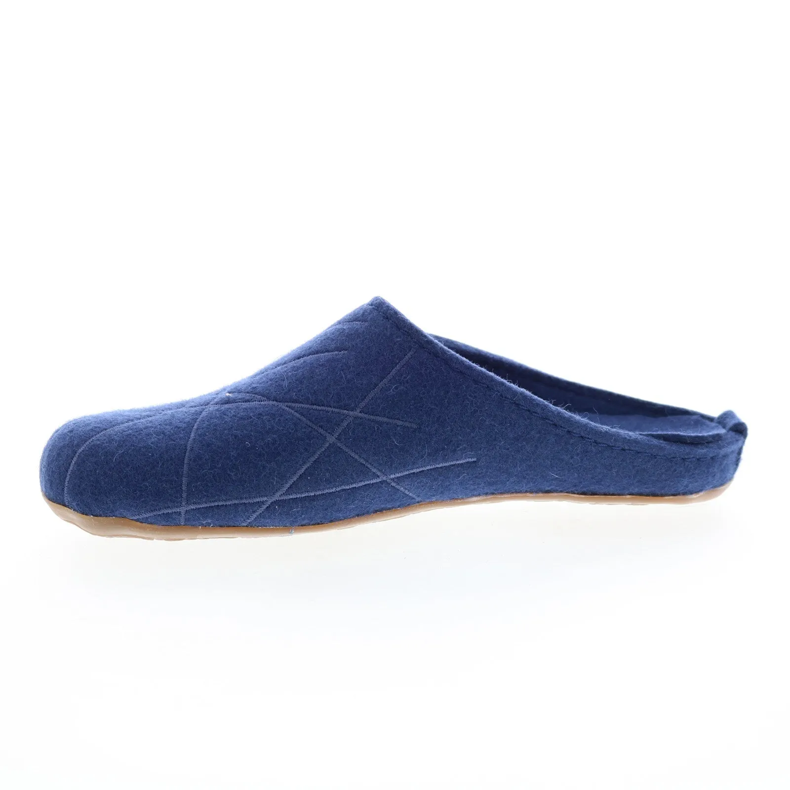 Haflinger Raya 484020-109H Womens Blue Canvas Slip On Clogs Slippers Shoes