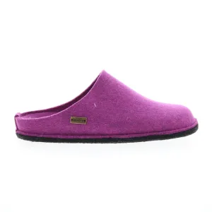 Haflinger Soft 311010-101H Womens Purple Canvas Slip On Clogs Slippers Shoes