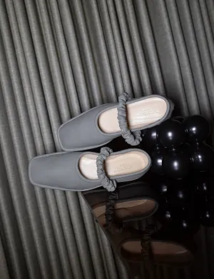 Hand-Pleated Square Toe Flats