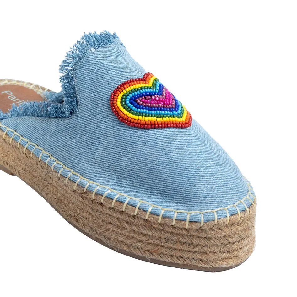 HeartBeat Espadrilles Light denim Platforms