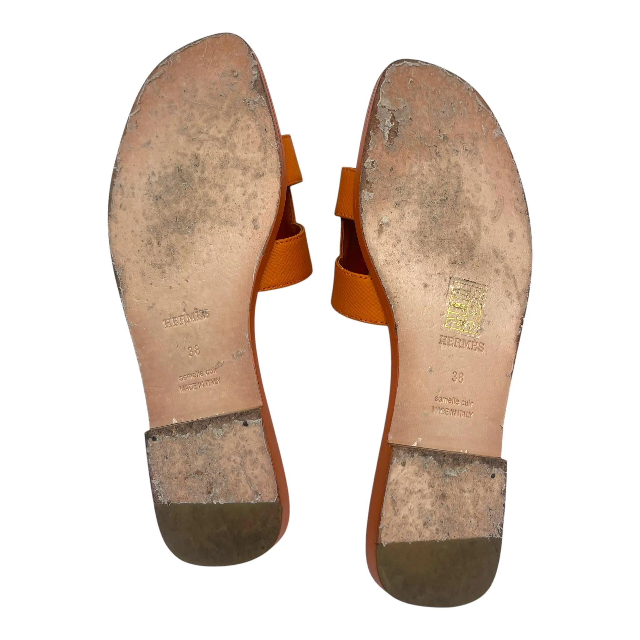 Hermès Orange Oran Sandals EU 38