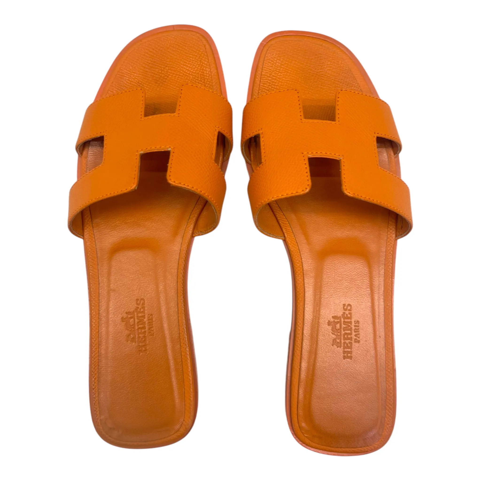 Hermès Orange Oran Sandals EU 38