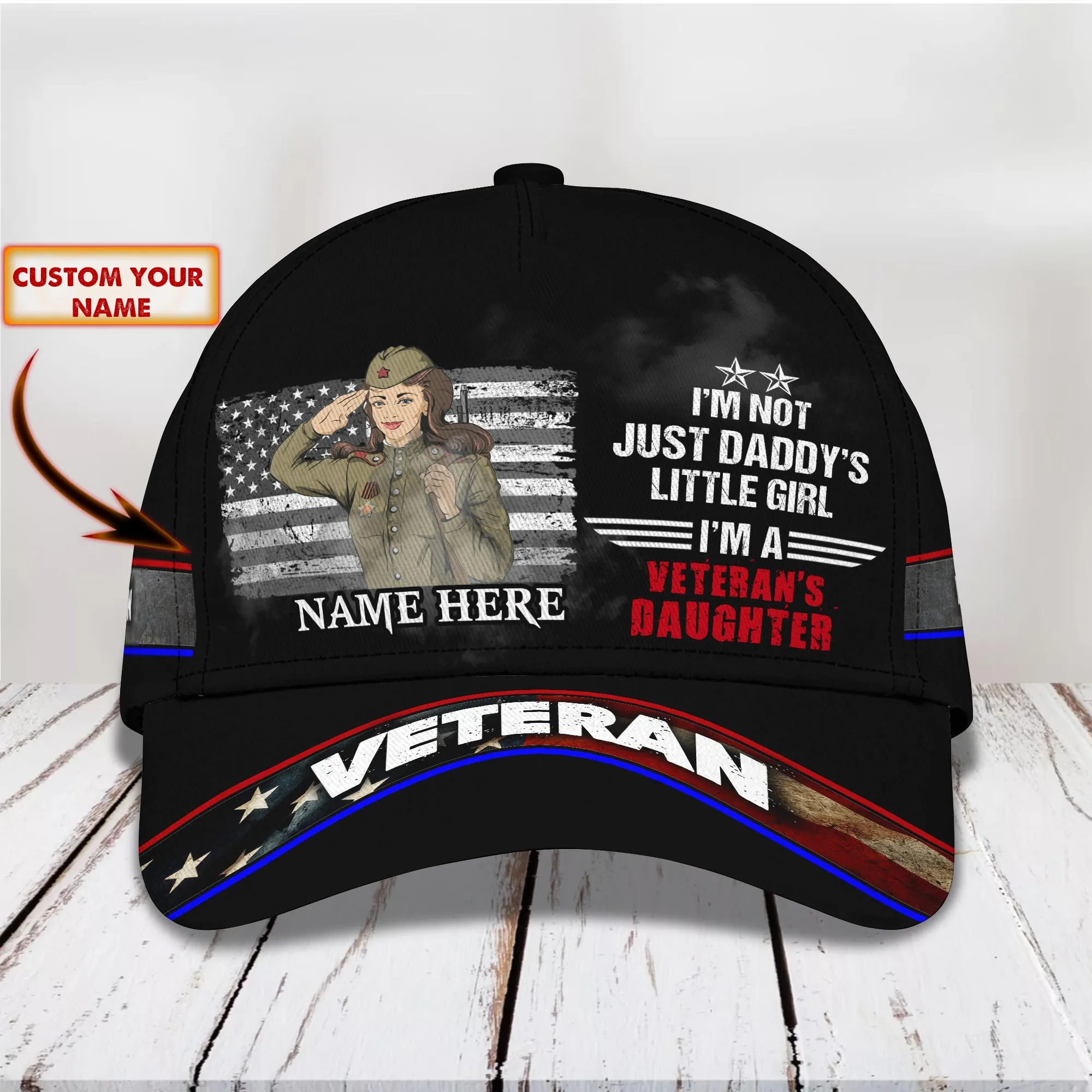 I'm A Girl Veteran - Personalized Name Cap11 - ATM2K