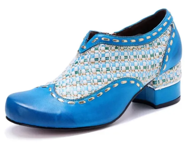 Jacquard Leather Ethnic Shoes – Big Size Elegant Summer Flats