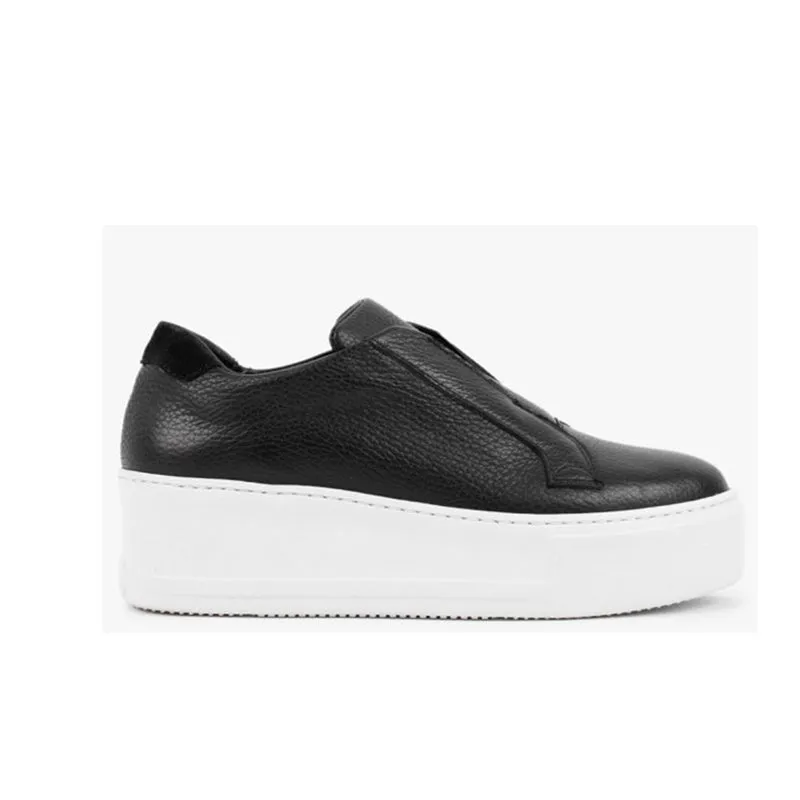 Jane Galland Trainers Marie Black Leather Platform Trainers