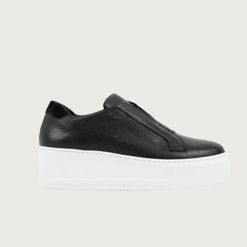 Jane Galland Trainers Marie Black Leather Platform Trainers