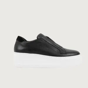 Jane Galland Trainers Marie Black Leather Platform Trainers