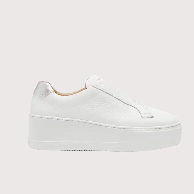 Jane Galland Trainers Marie Off White Leather Flatform Laceless
