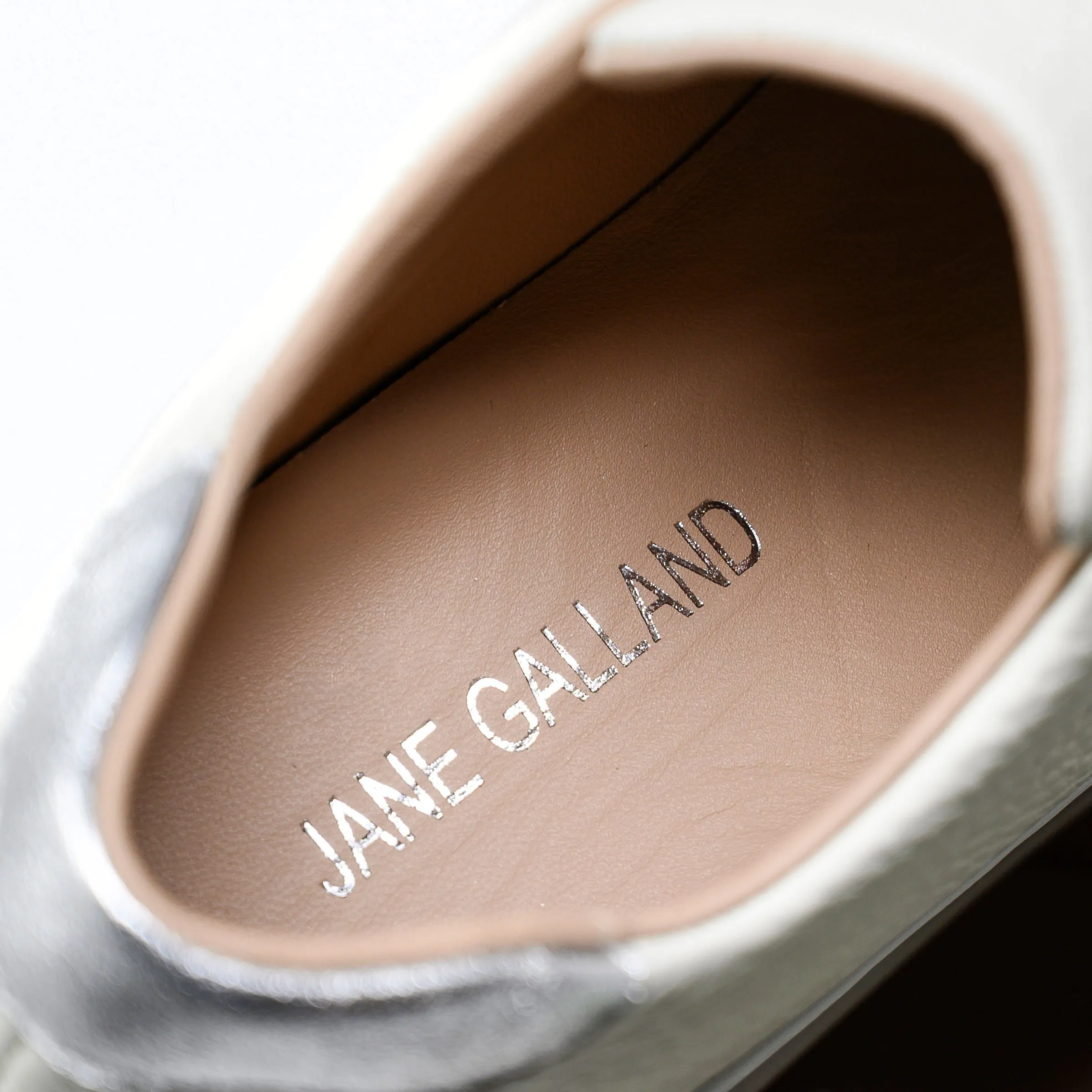 Jane Galland Trainers Marie Off White Leather Flatform Laceless