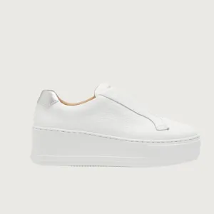 Jane Galland Trainers Marie Off White Leather Flatform Laceless