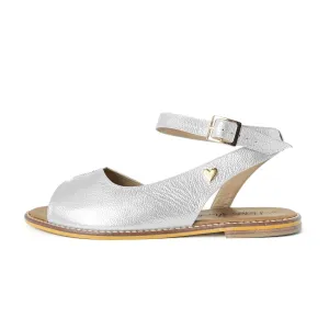 Jess Flat Sandals - Silver