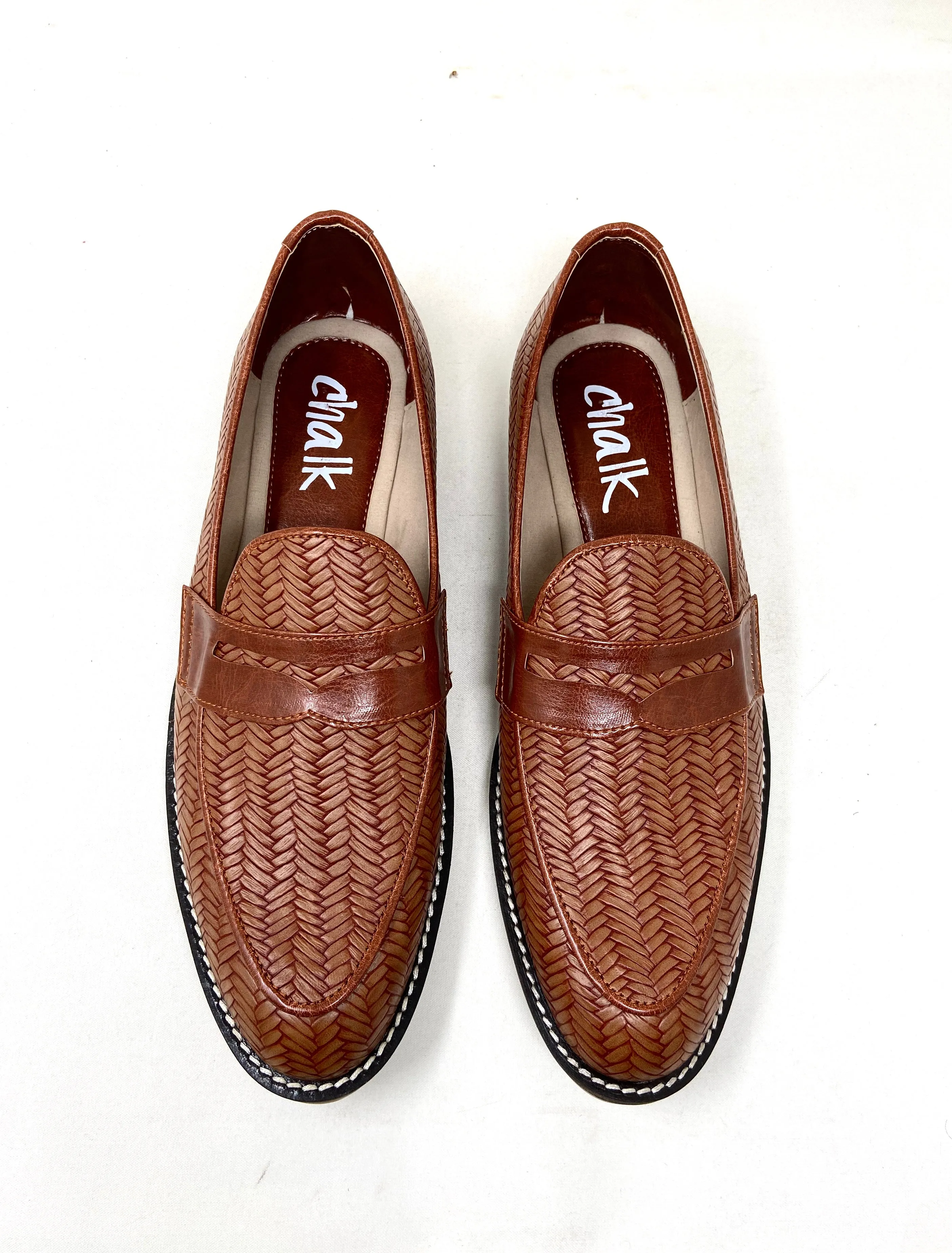 Karl Tan Woven Loafers