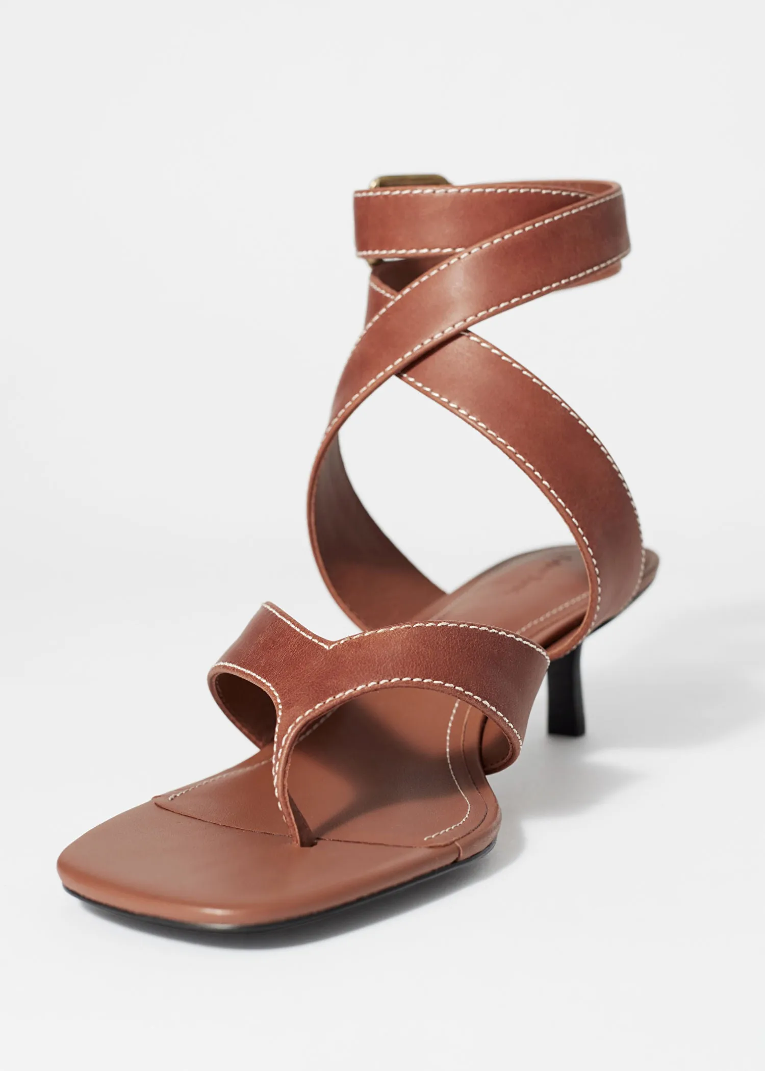 Kitten Heel Toe-Thong Sandals
