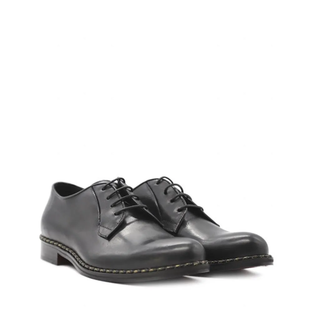 Lace up | Smooth Black Leather