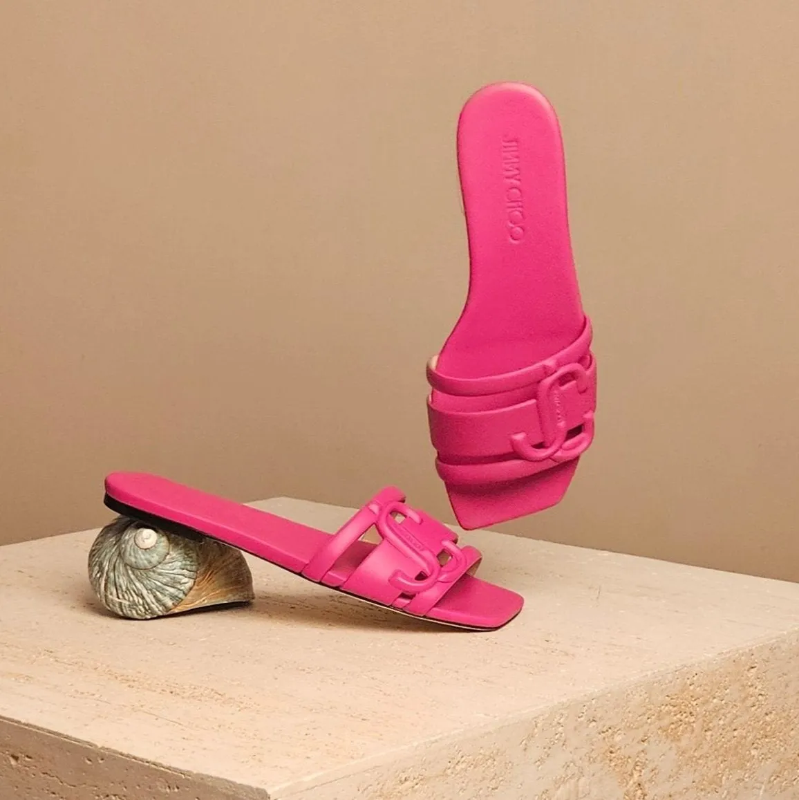 Laran Flat Fuchsia Leather