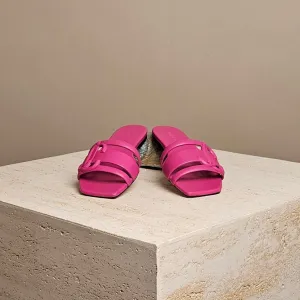 Laran Flat Fuchsia Leather