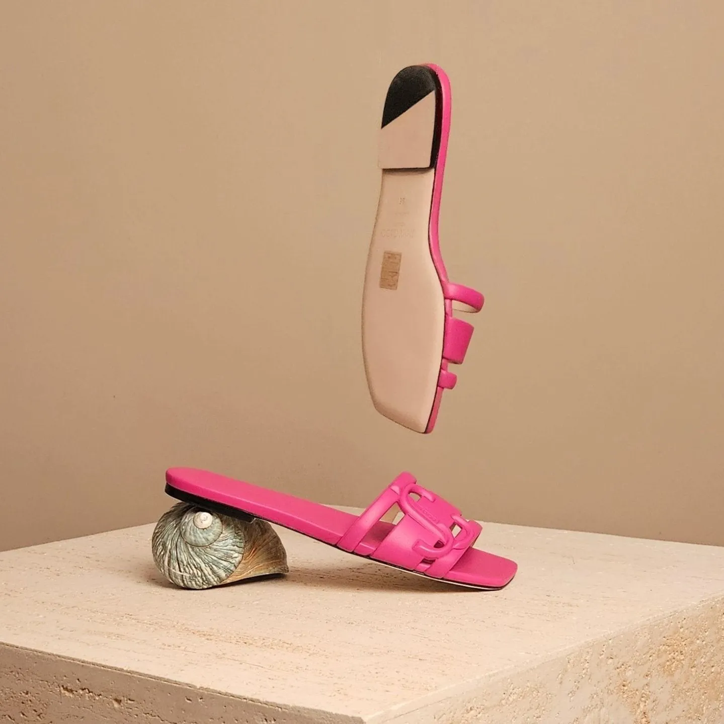 Laran Flat Fuchsia Leather