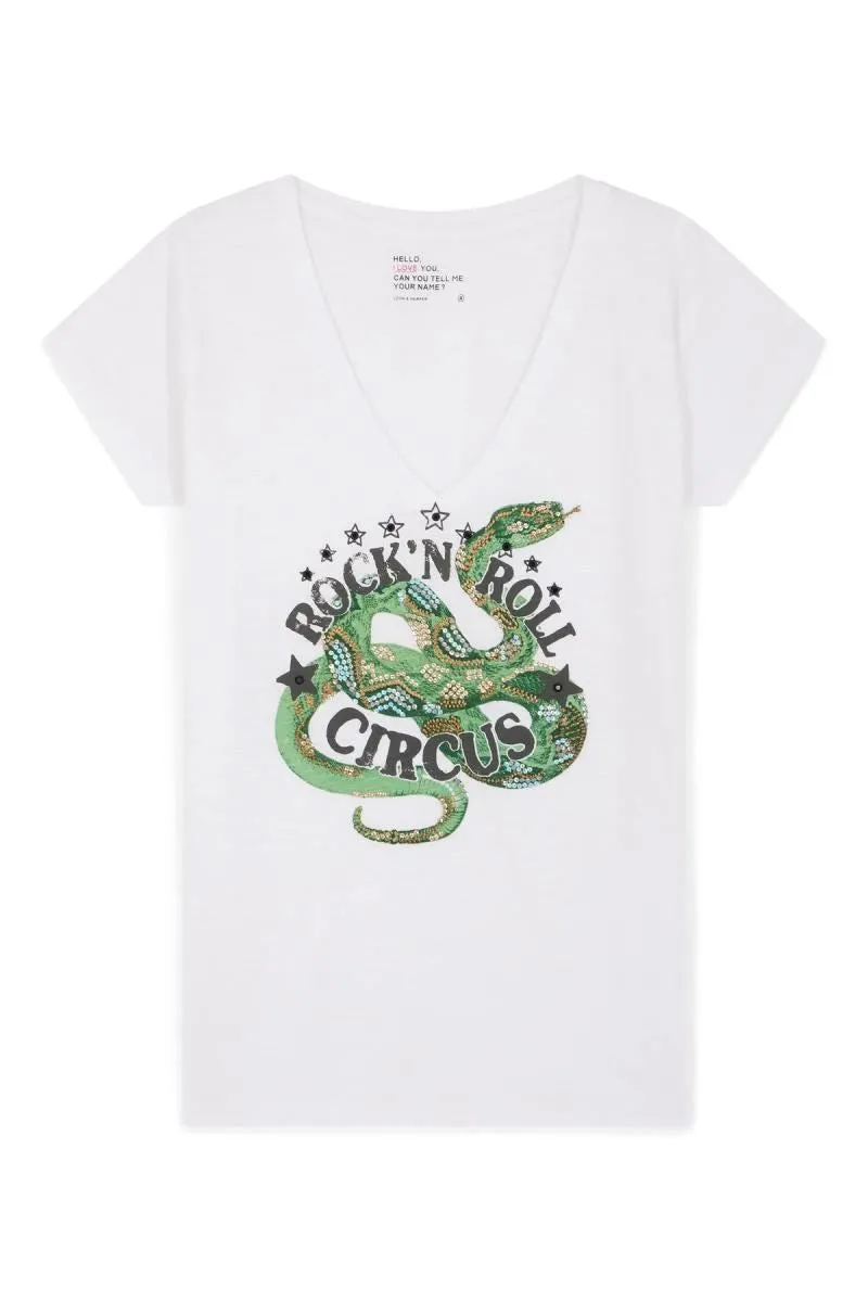 LEON & HARPER Tonton Snaake T-shirt - White