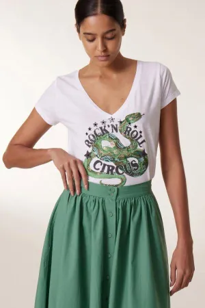 LEON & HARPER Tonton Snaake T-shirt - White
