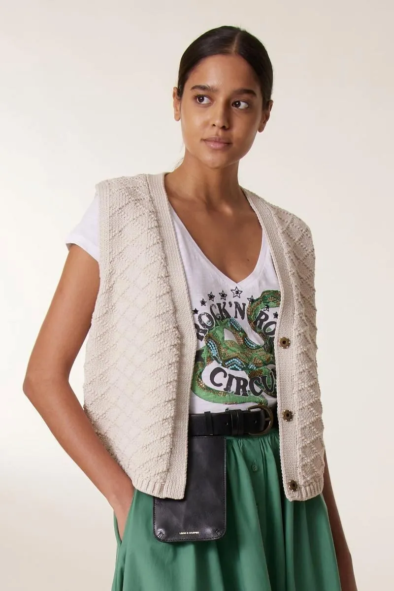 LEON & HARPER Tonton Snaake T-shirt - White