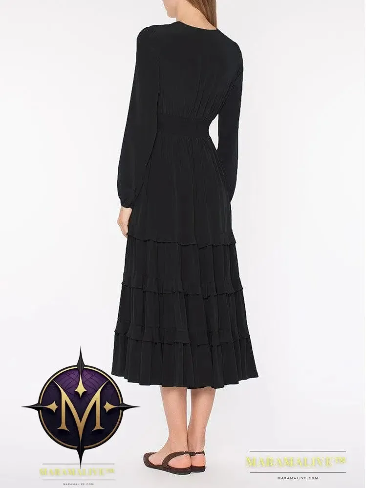 Long Black Dress Vintage fASHION