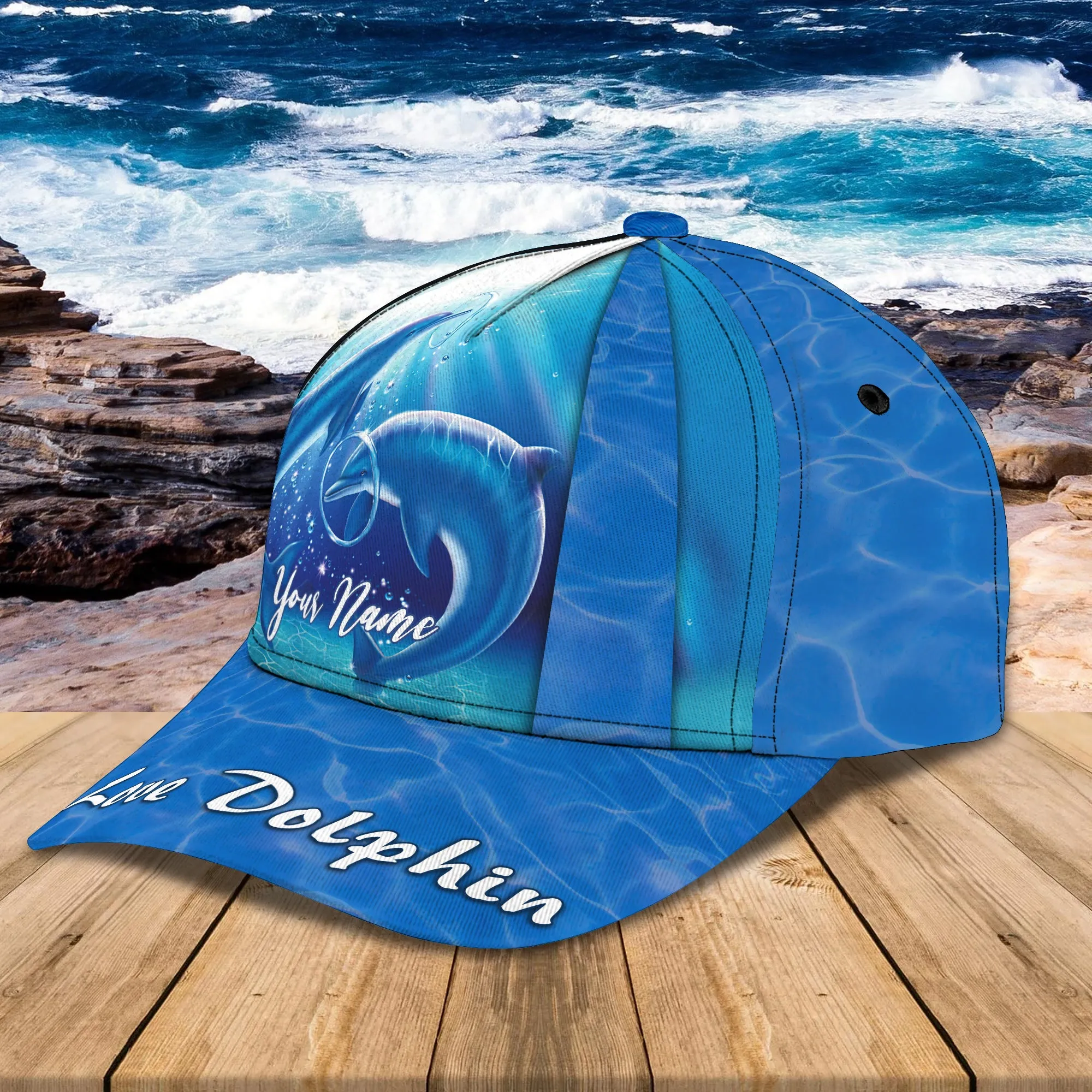 Love Dolphin - Personalize Name Cap - TD97-02