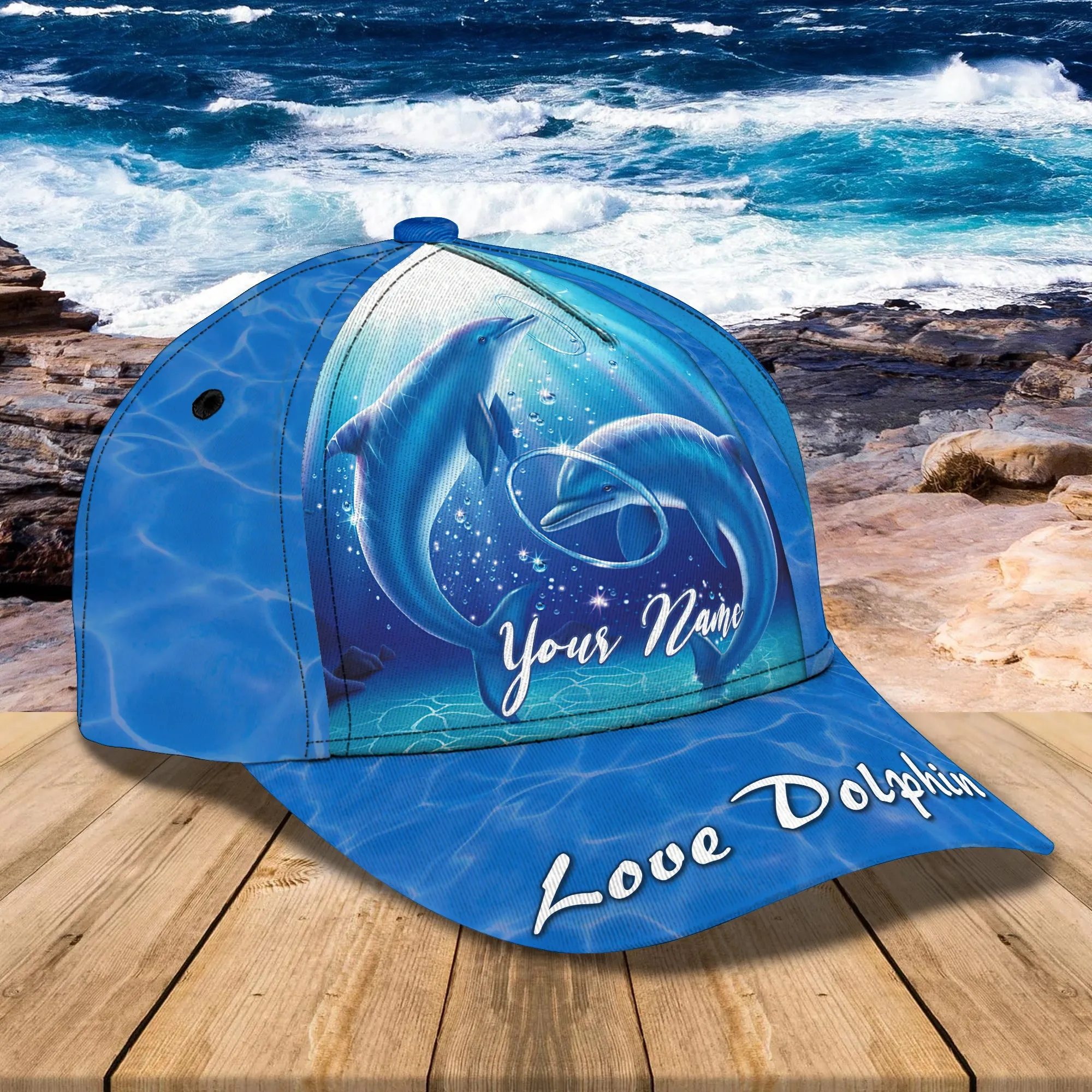 Love Dolphin - Personalize Name Cap - TD97-02