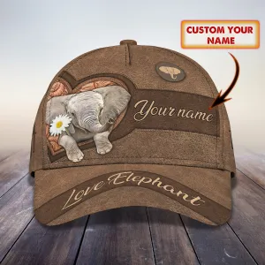 Love Elephant - Personalized Name Cap - Loop - H9h3-460