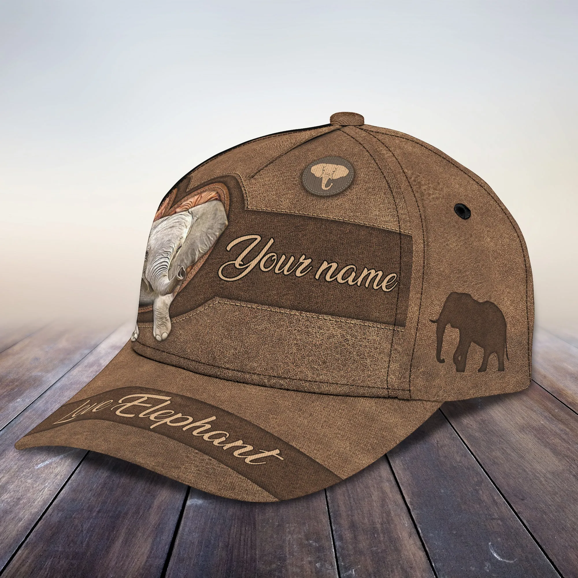 Love Elephant - Personalized Name Cap - Loop - H9h3-460