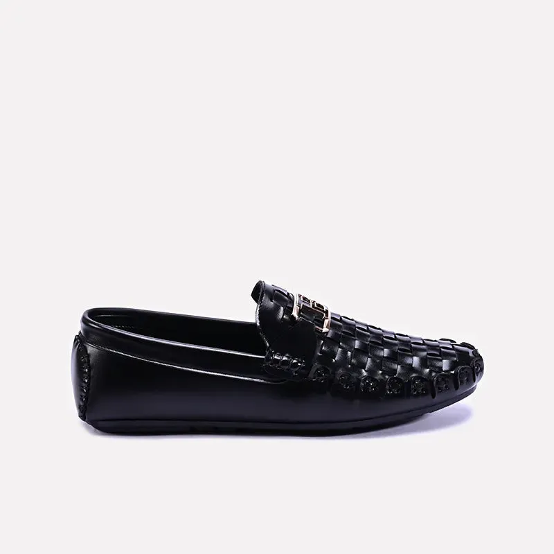 Loxley Black Woven Loafers 0130882