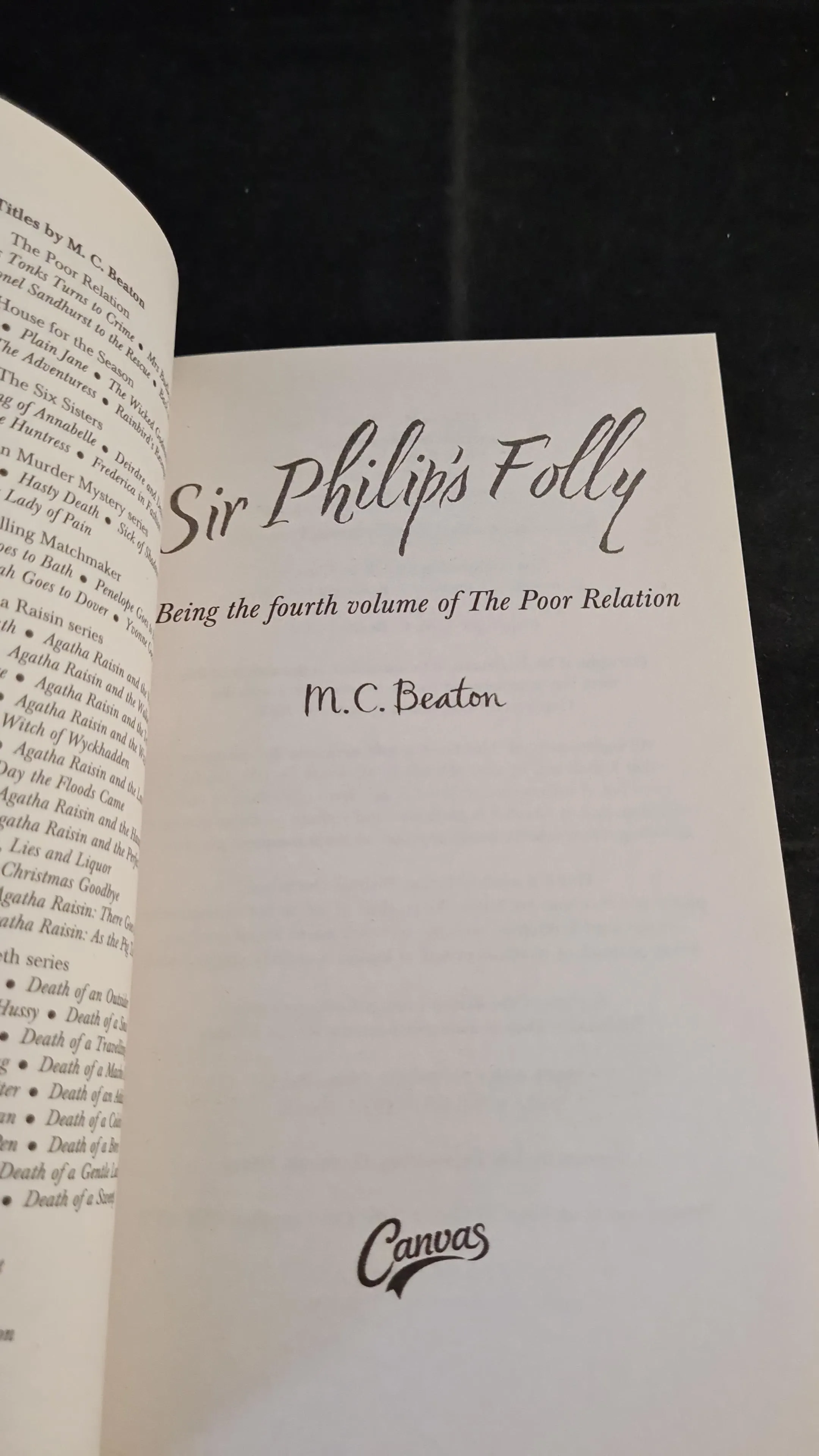 M C Beaton - Sir Philip's Folly, Canvas, 2013, Paperbacks