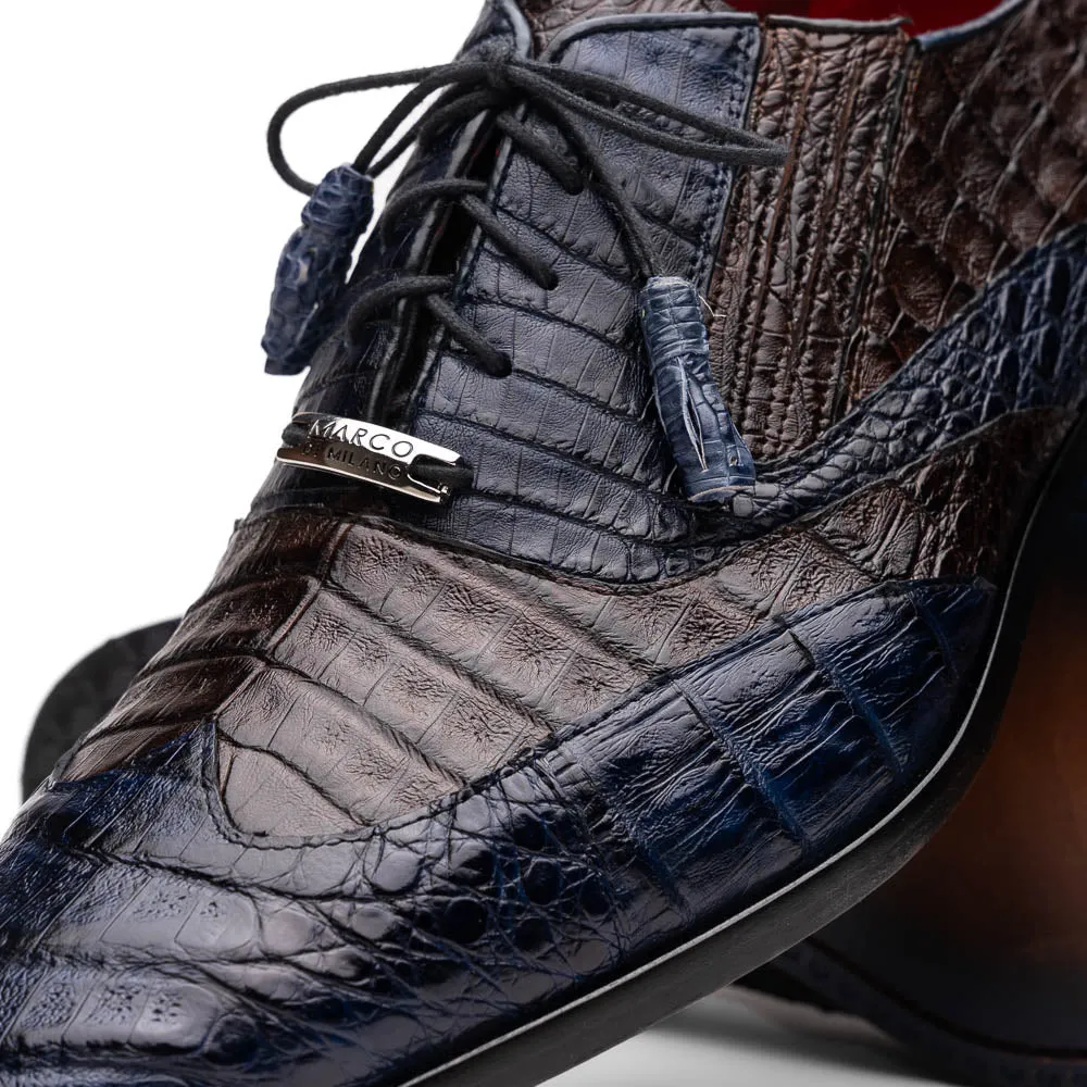 Marco Di Milano Luciano Navy / Brown Caiman Crocodile Dress Shoes