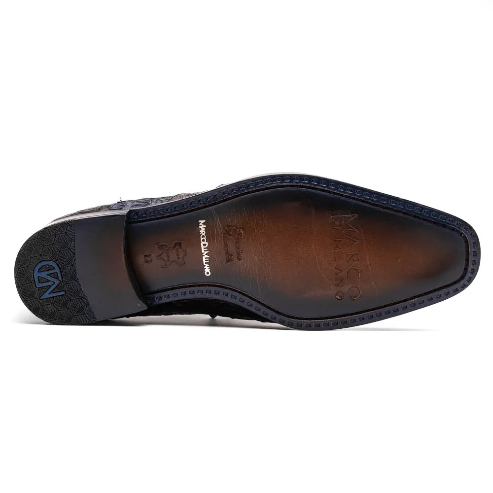 Marco Di Milano Luciano Navy / Brown Caiman Crocodile Dress Shoes
