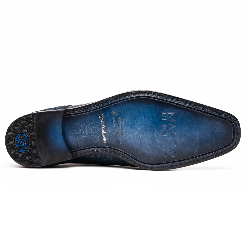 Marco Di Milano Merida Navy Caiman Crocodile & Lizard Dress Shoes