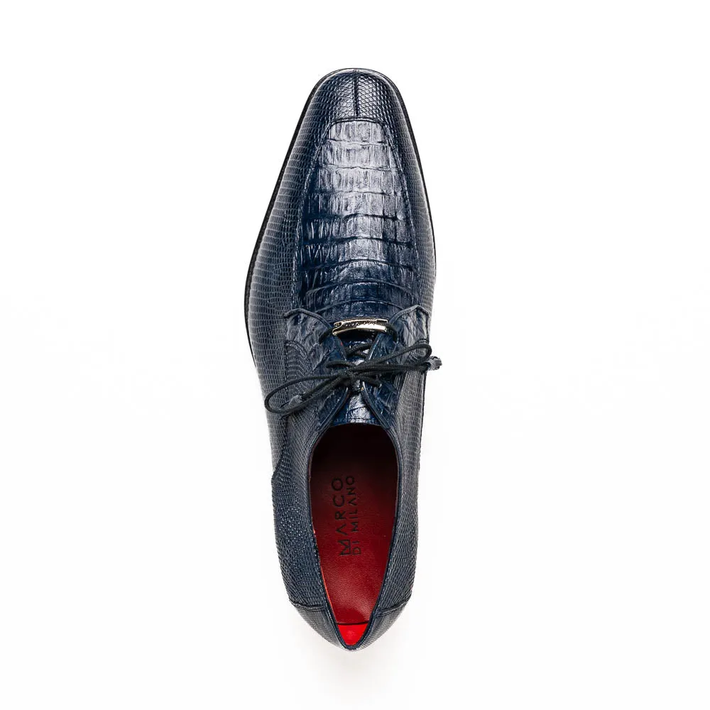 Marco Di Milano Merida Navy Caiman Crocodile & Lizard Dress Shoes