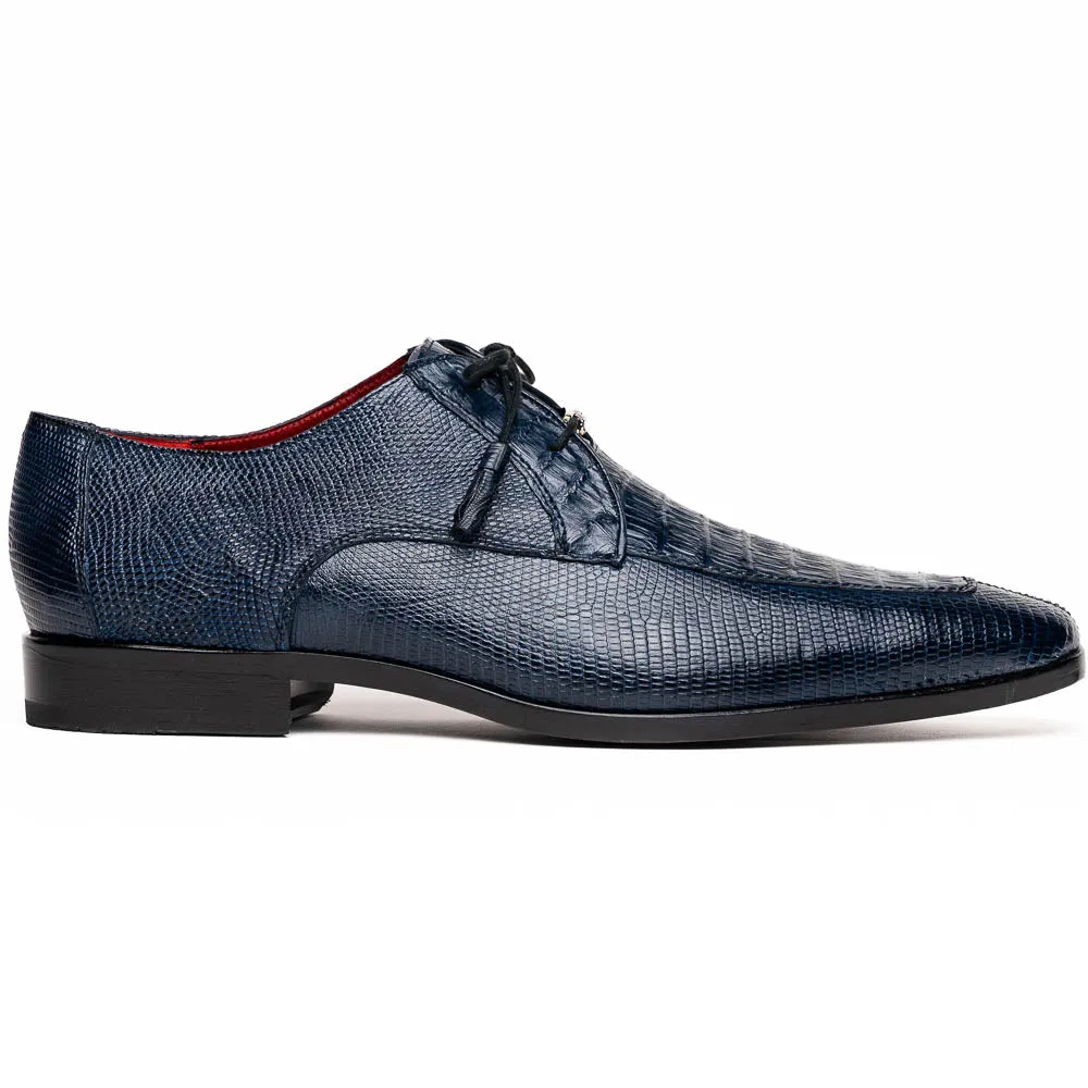 Marco Di Milano Merida Navy Caiman Crocodile & Lizard Dress Shoes