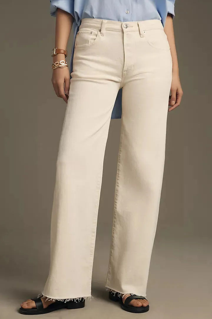 Marli Wide Leg Raw Hem - Parchment