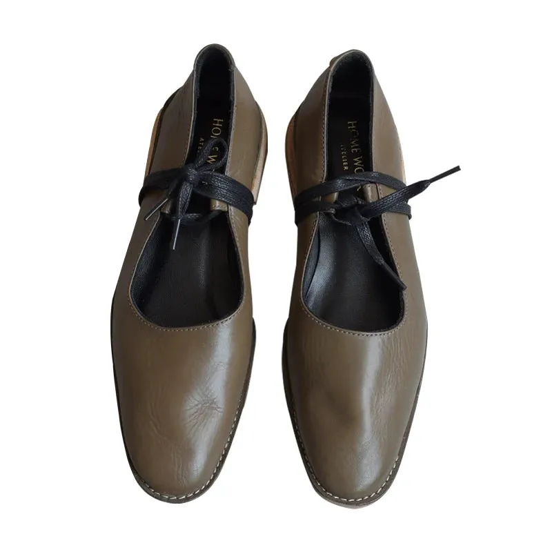 Mary Jane Leather Flats
