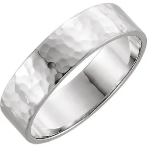 Matthew Flat Band with Hammer Finish Band