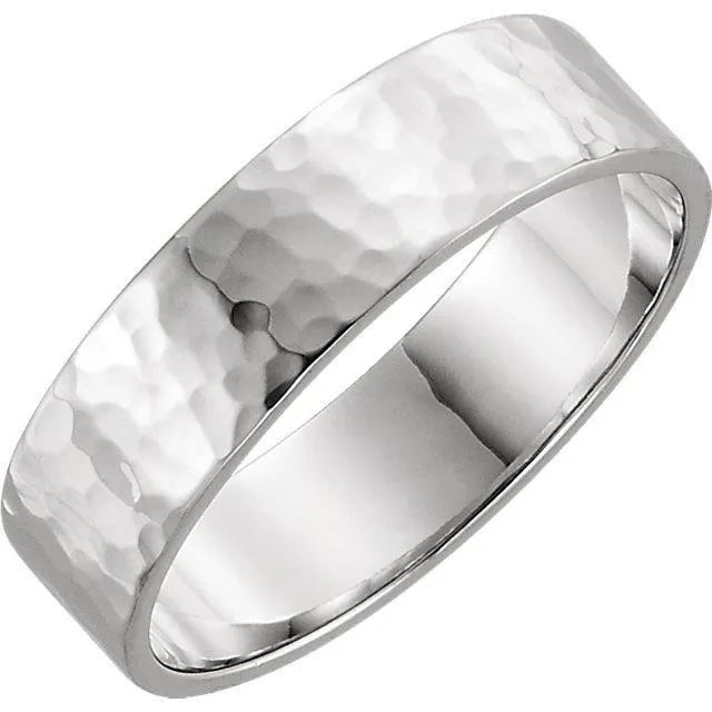 Matthew Flat Band with Hammer Finish Band
