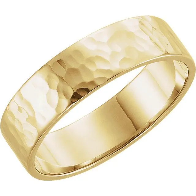 Matthew Flat Band with Hammer Finish Band