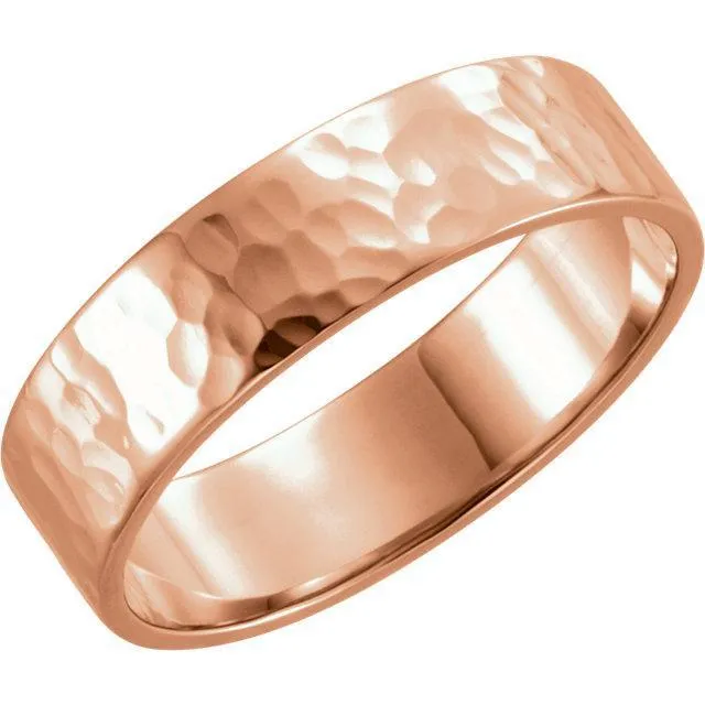 Matthew Flat Band with Hammer Finish Band