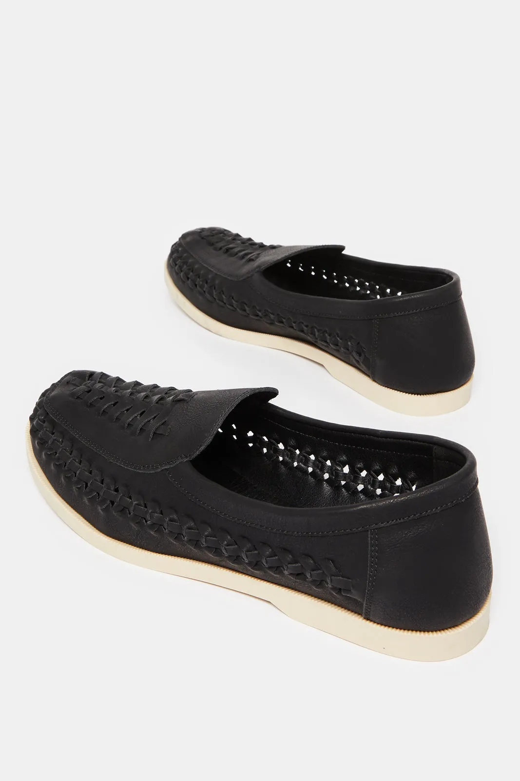 Men Black Woven Loafer